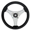 Uflex Tavolara 138 Black Polyurethane Steering Wheel wSilver Spokes X62 Hub 65277N