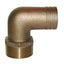 GROCO 1 NPT x 1 ID Bronze 90 Degree Pipe to Hose Fitting Standard Flow Elbow PTHC1000