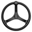 Schmitt Marine Primus Wheel 135 Black 34 Tapered Shaft wKnob Finger Grips Black Powder Coat 742132BFGK