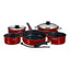 Magma Nestable 10 Piece Induction NonStick Enamel Finish Cookware Set Magma Red A10366MR2IN