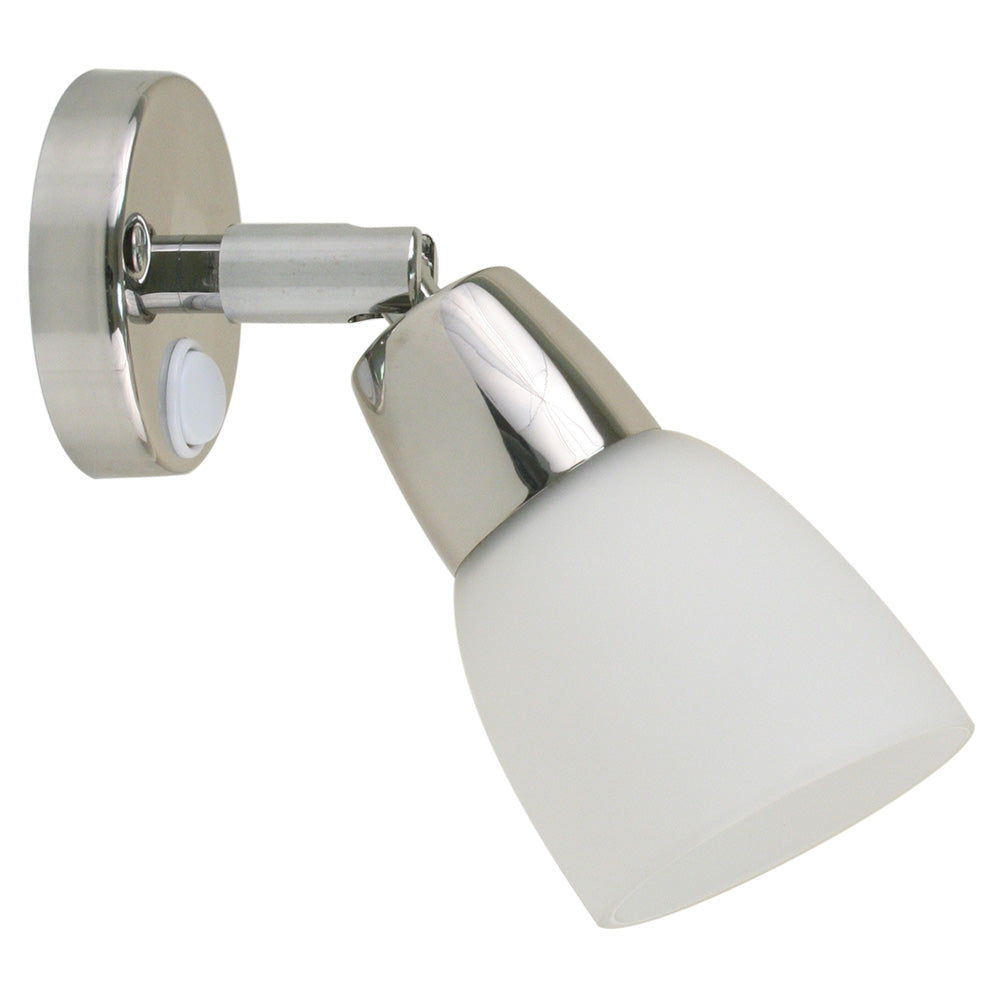 Scandvik SS Reading Light wFrosted Glass Shade  1030V 41365P Main image