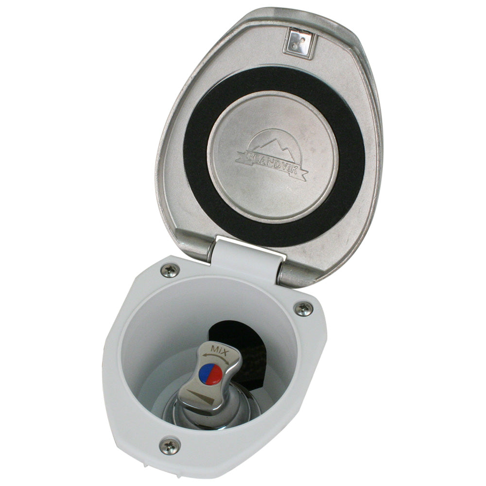 Scandvik Recessed THandle Mixing Valve  SS wWhite Cup 12134 Main image