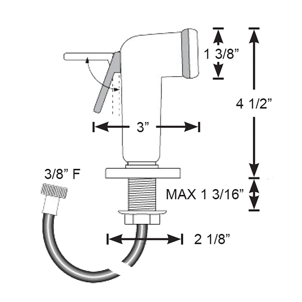 Scandvik Straight Handle Pull Out Sprayer - White w/6 Hose [10196P] Secondary image