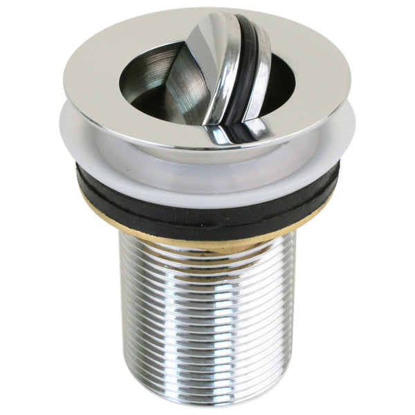 Scandvik Sink Drain wFlip Stopper  Chrome Plated Brass 19006P