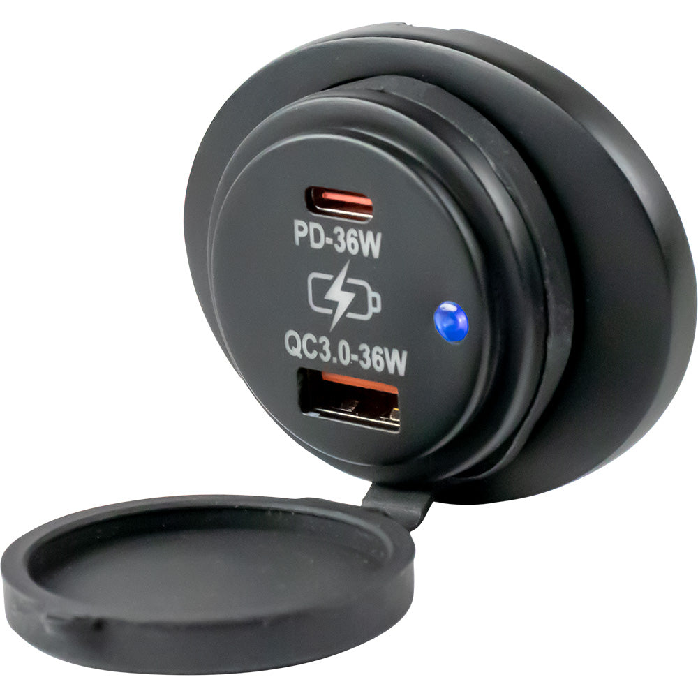 SeaDog Oval Surface Mount USB 30  USBC Power Socket 4265351 Main image