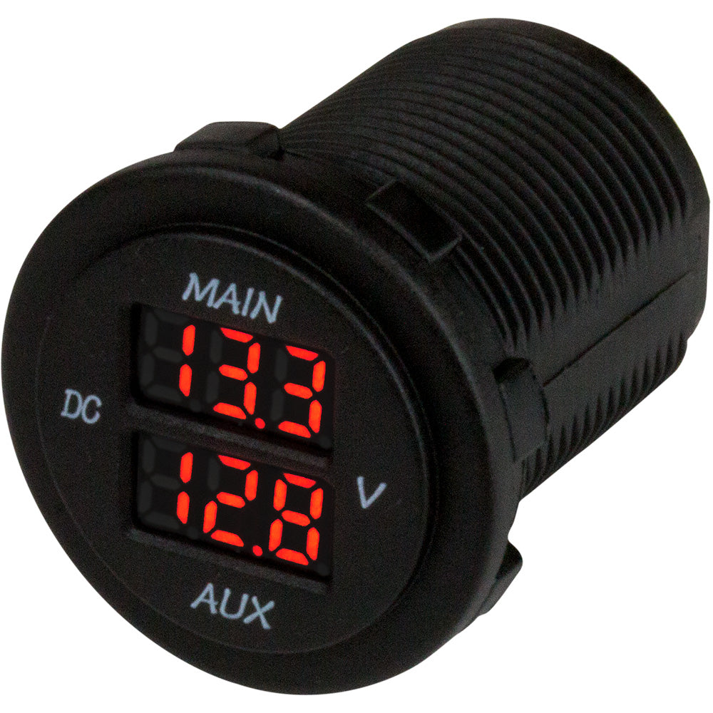 SeaDog Round Voltage Meter 5V15VDC wRainbow Dial 4216161 Main image