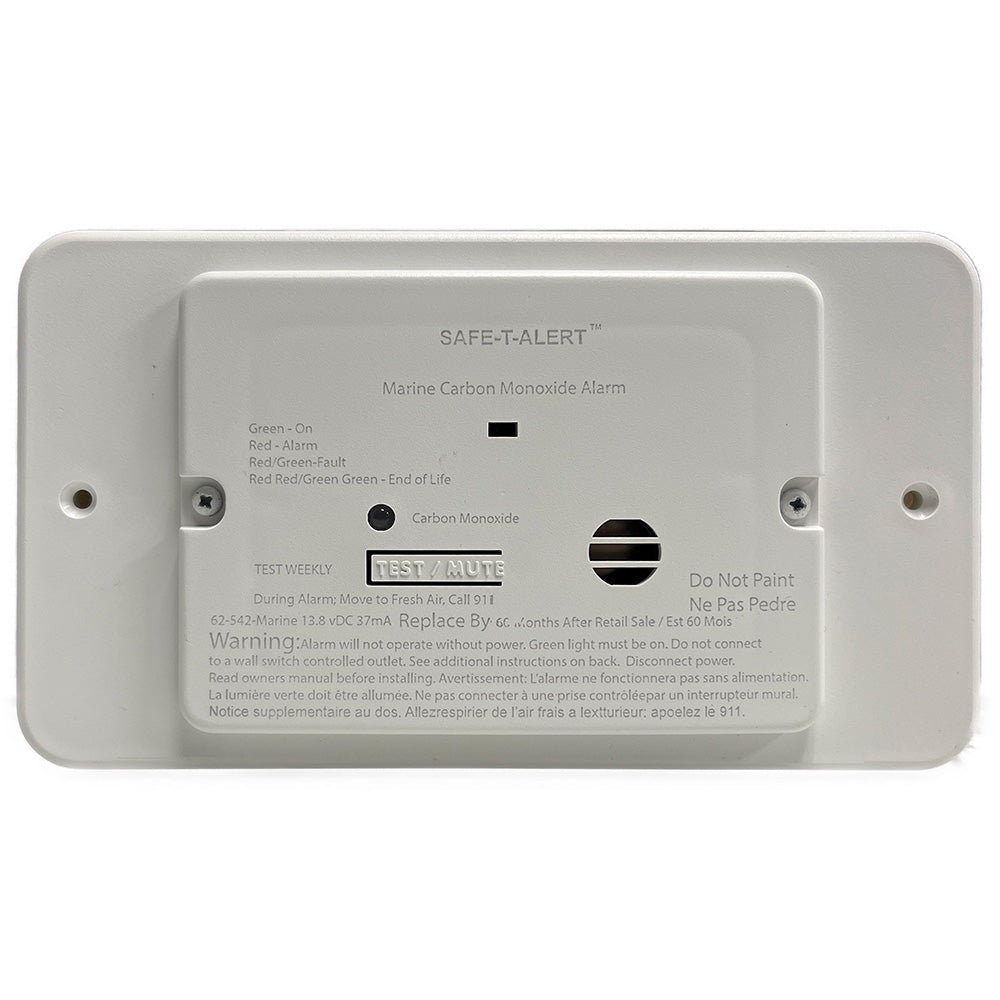 SafeTAlert 62 Series Marine Carbon Monoxide  Flush Mount  White  12V wTrim Ring 62542TRWTM Main image