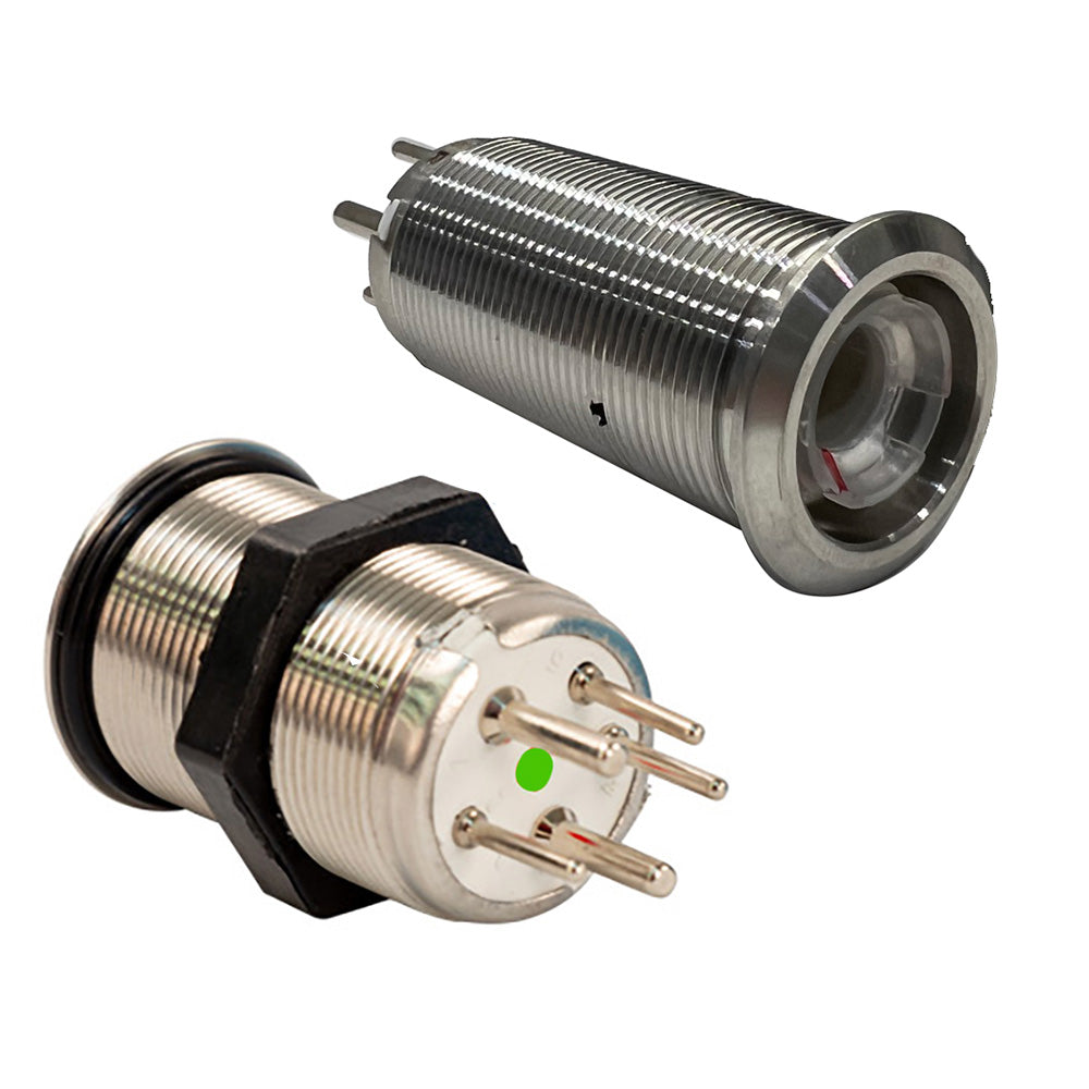 Bluewater 22mm Inrush Push Button Switch Momentary  BlueRed LED  Switch Body Only 90592113 Main image