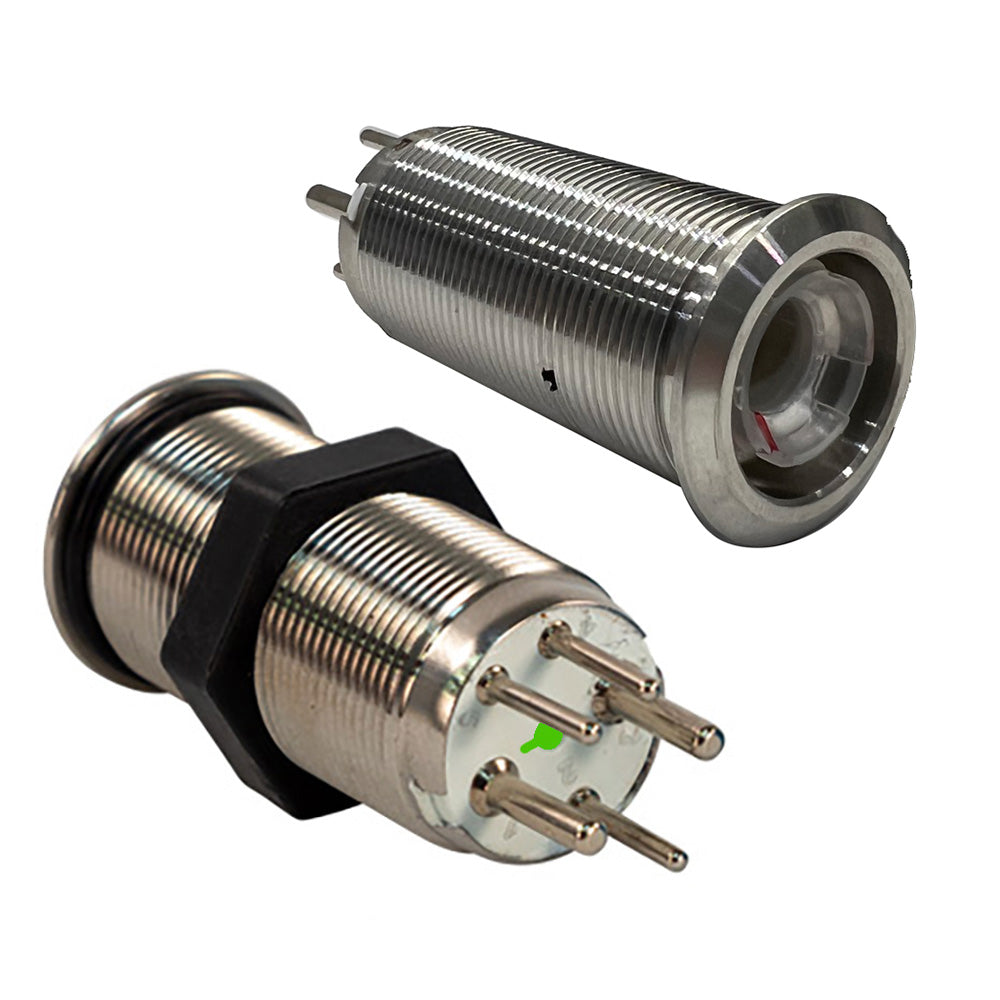 Bluewater 19mm Inrush Push Button Switch Momentary OffOnOn  BlueRedGreen LED  Switch Body Only 90572123 Main image