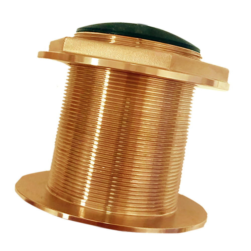 Echonautics Bronze LowProfile ThruHull MediumFrequency CHIRP Transducer  1kW 18 Tilt 85135kHz BT87M1KW18 Main image