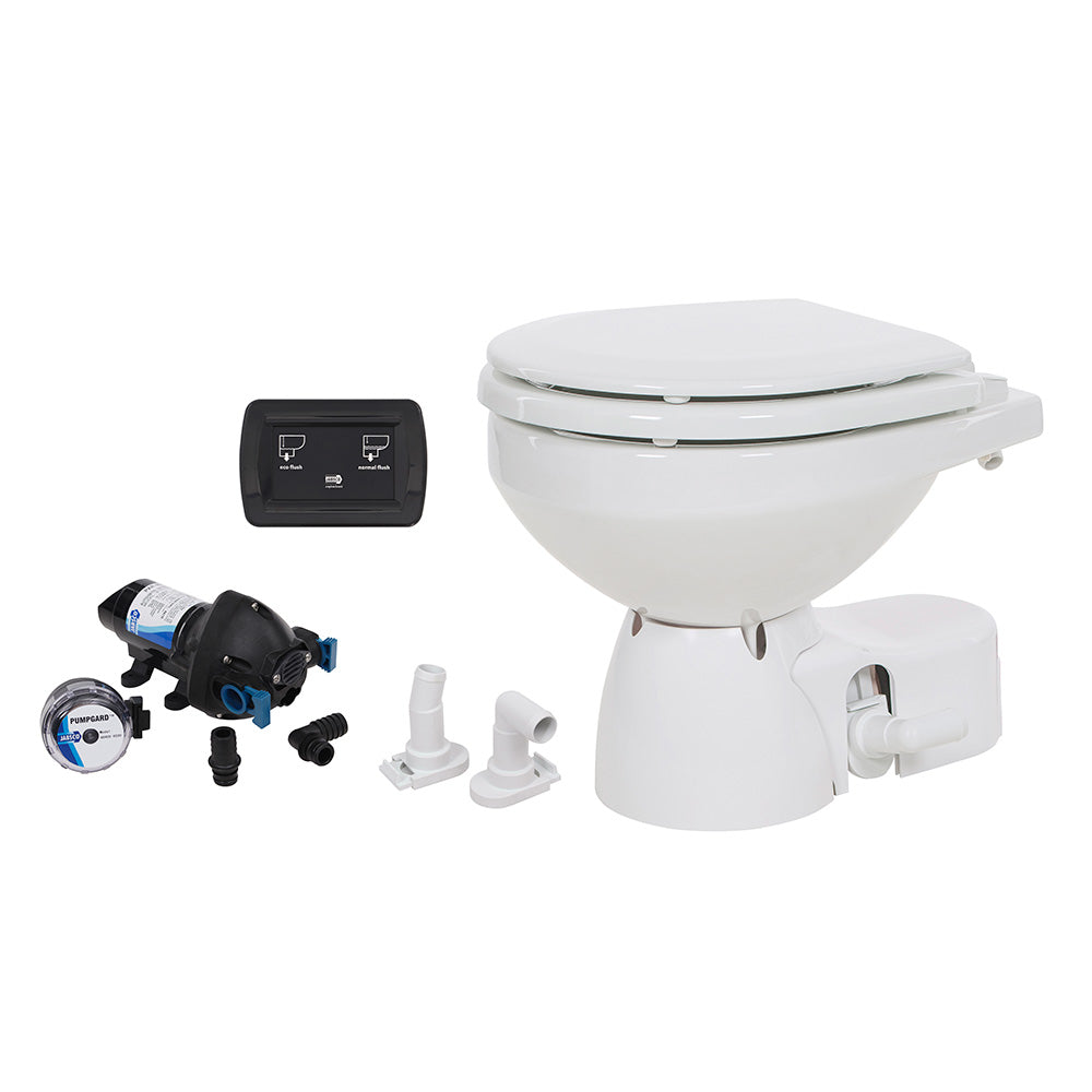 Jabsco Quiet Flush E2 Raw Water Toilet Compact Bowl  24V  Soft Close Lid 382453094RSP Main image