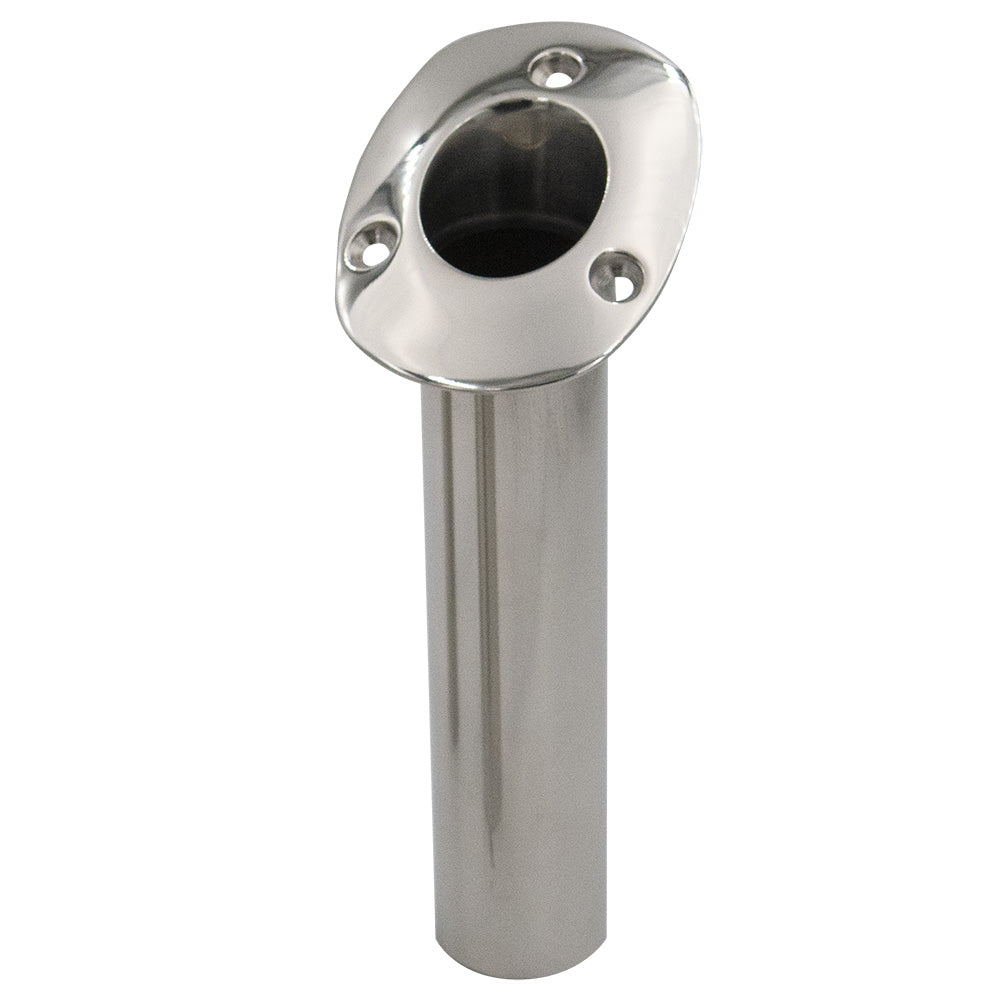 CE Smith 70 Series Standard Flush Mount Rod Holder  30 Degree  Stainless Steel  Gimbal Bar Bottom  Black Liner 536720 Main image