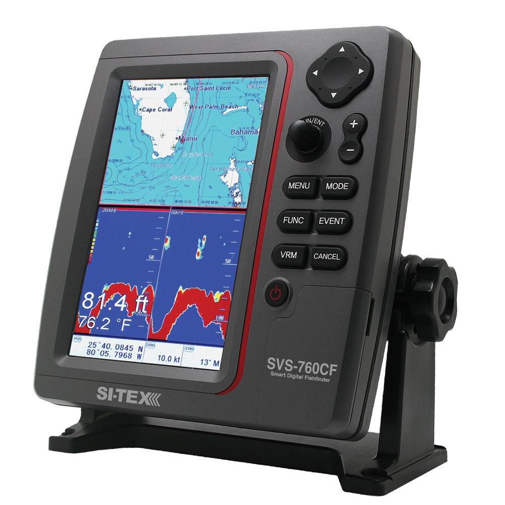 SITEX GPS Dual Frequency 600W Sonar System  7 Color LCD wInternal  External GPS Antenna  CMAP 4D Card SVS760CF Main image