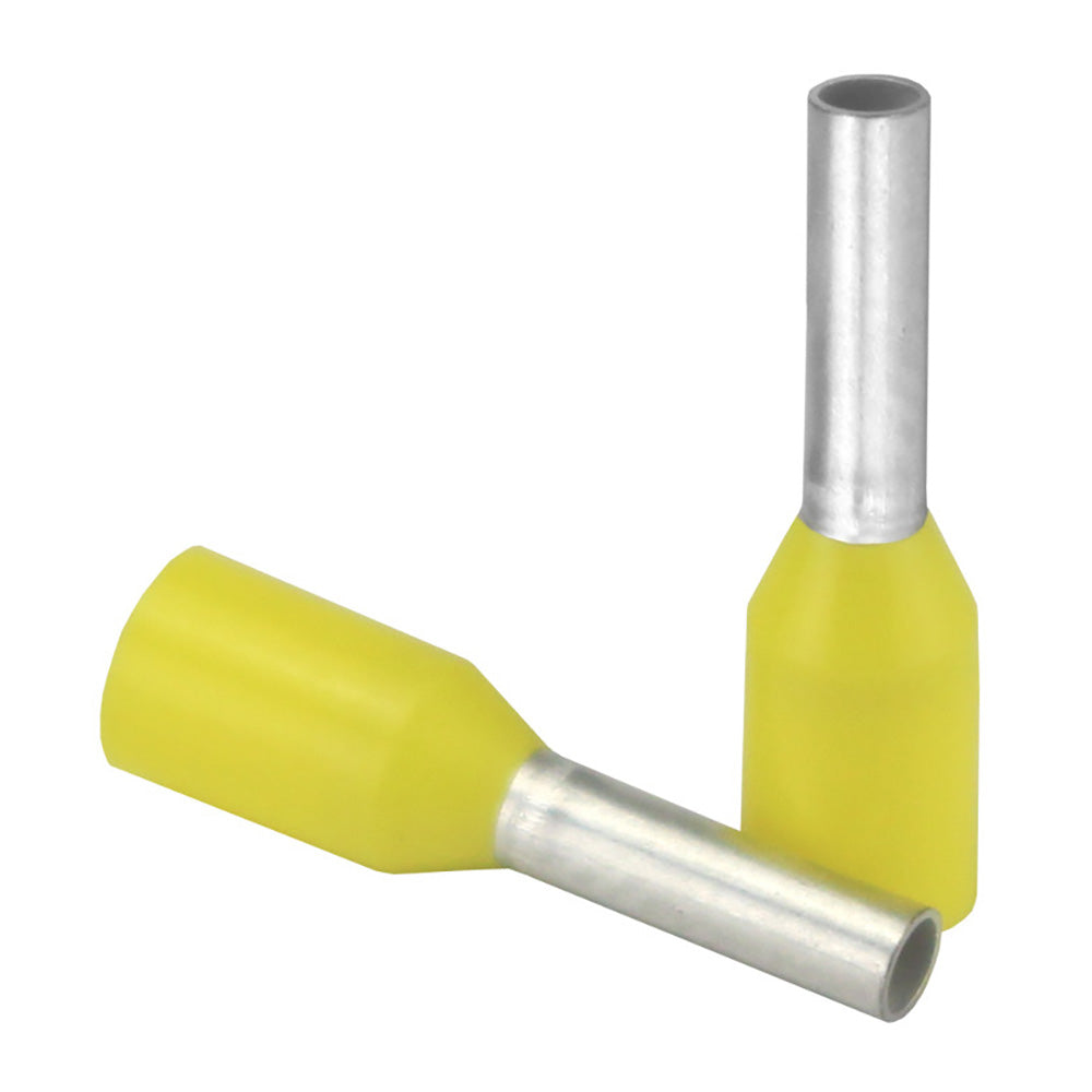Pacer Yellow 18 AWG Wire Ferrule  6mm Length  25 Pack TFRL186MM25 Main image