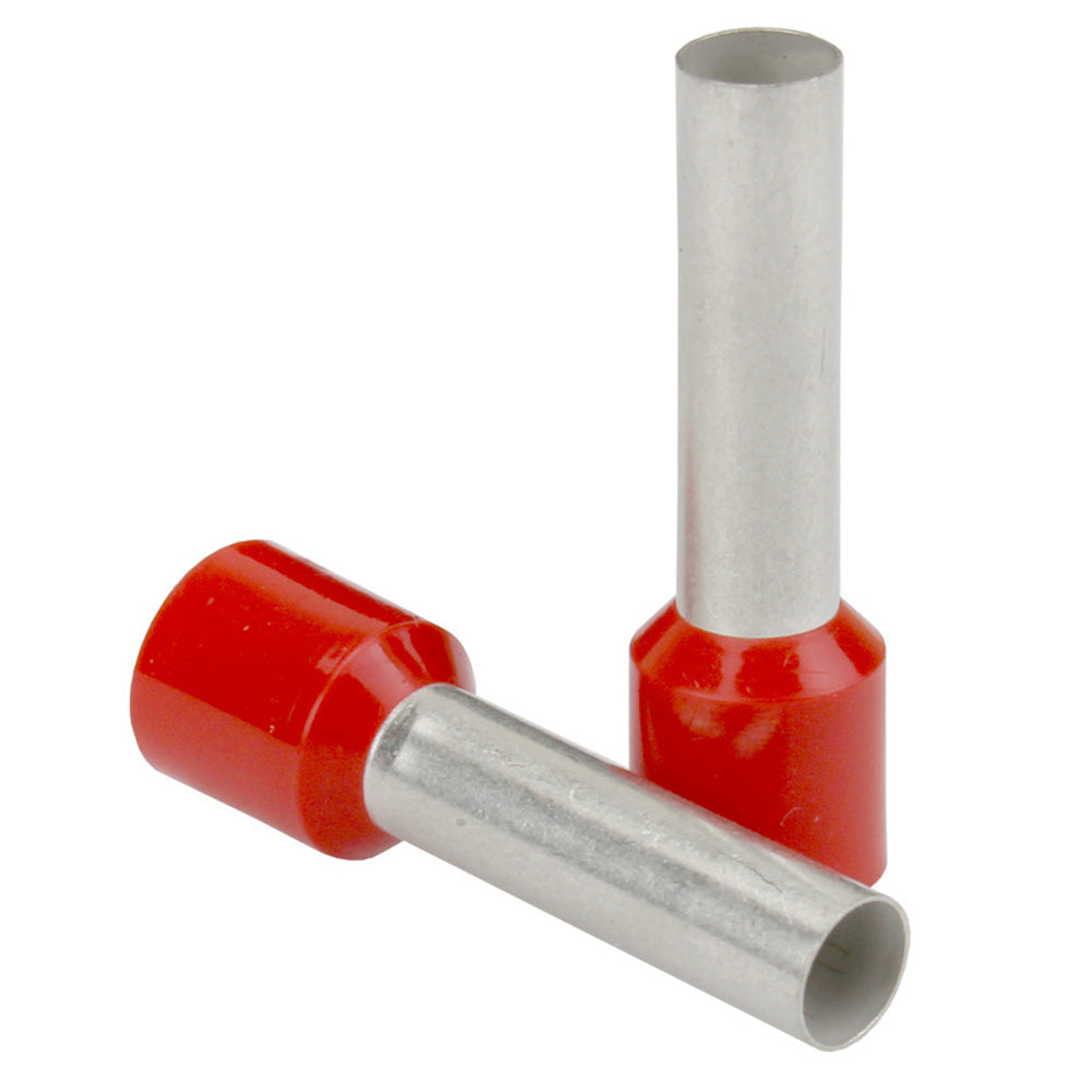 Pacer Red 16 AWG Wire Ferrule  8mm Length  25 Pack TFRL168MM25 Main image