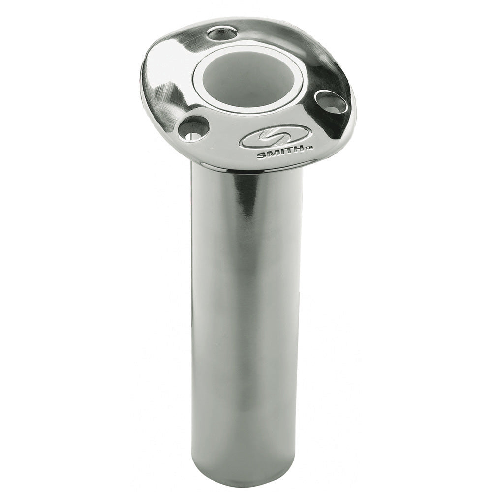 CE Smith Flush Mount Rod Holder  0 Degree  9 Depth  Stainless Steel  Cast Bottom  White Vinyl Liner 53670CA Main image