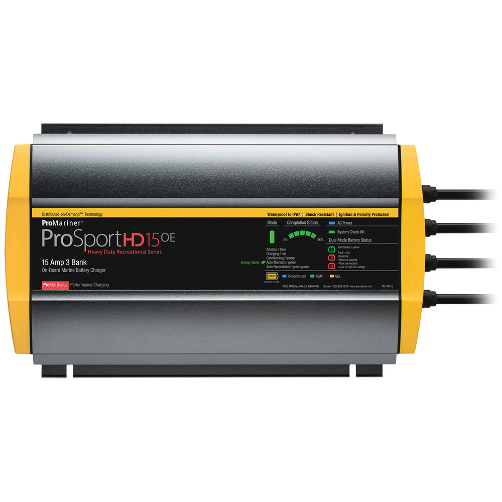 ProMariner ProSportHD 15 Gen 4  15 Amp  3Bank Battery Charger 44015 Main image