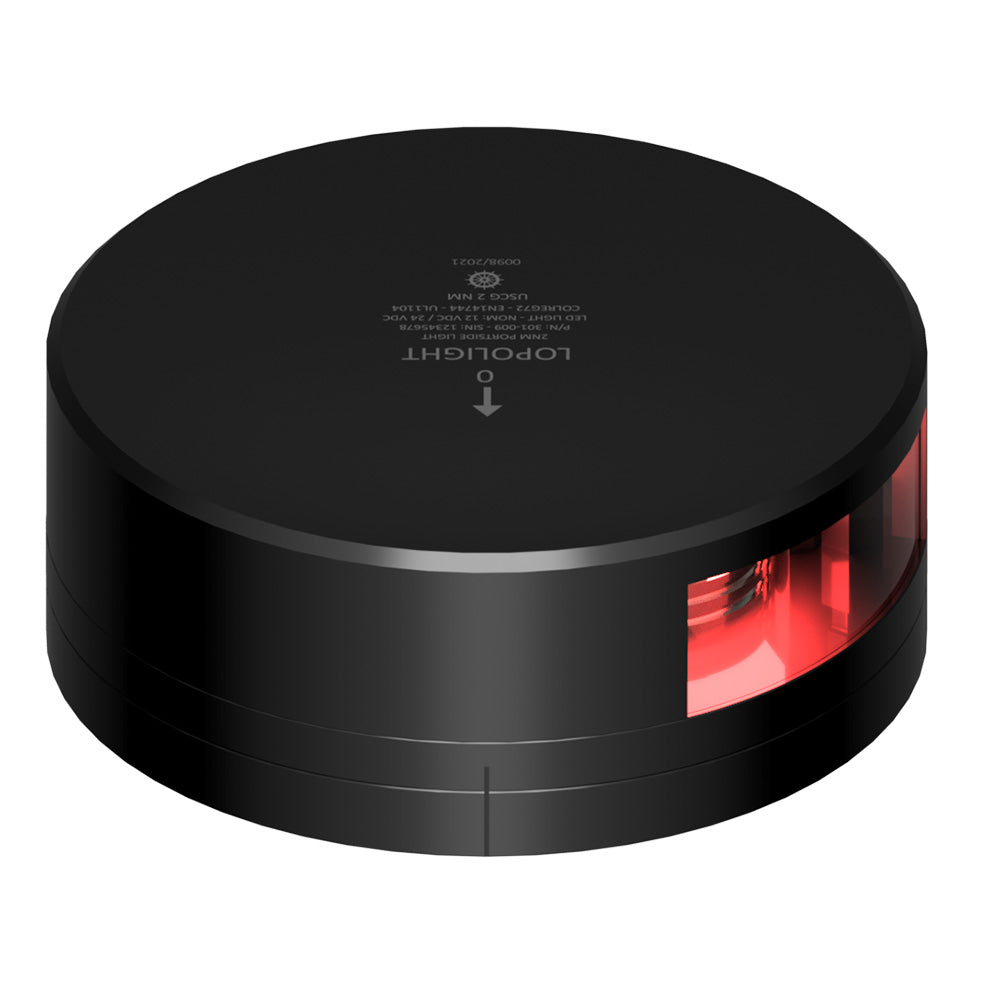 Lopolight Red Port Light  2NM  Black Housing wFB Base 301009FBB Main image