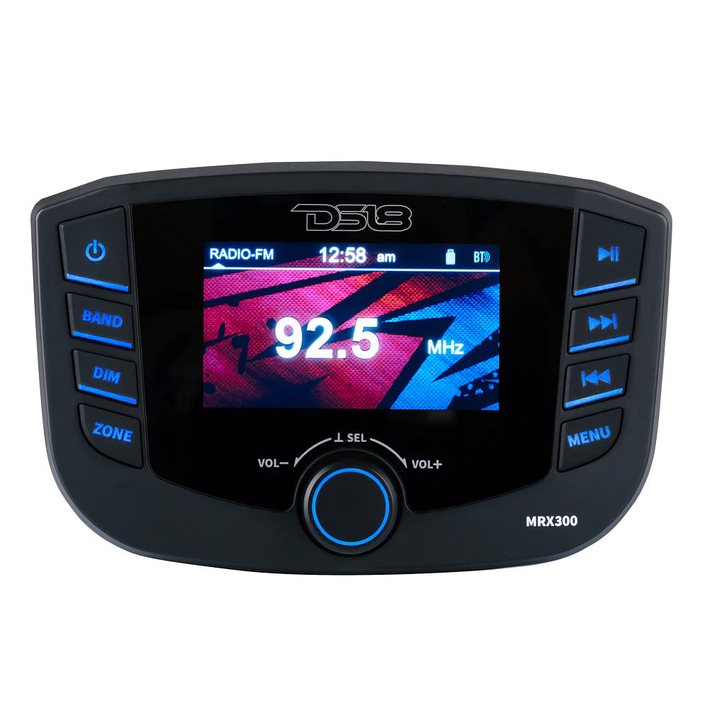 DS18 Marine Headunit TFT Screen - 3 Zones - 4V Output - Bluetooth - RDS 4x50 Watts [MRX300] Secondary image