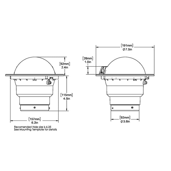 Ritchie SS5000 SuperSport Compass  Flush Mount  Black SS5000