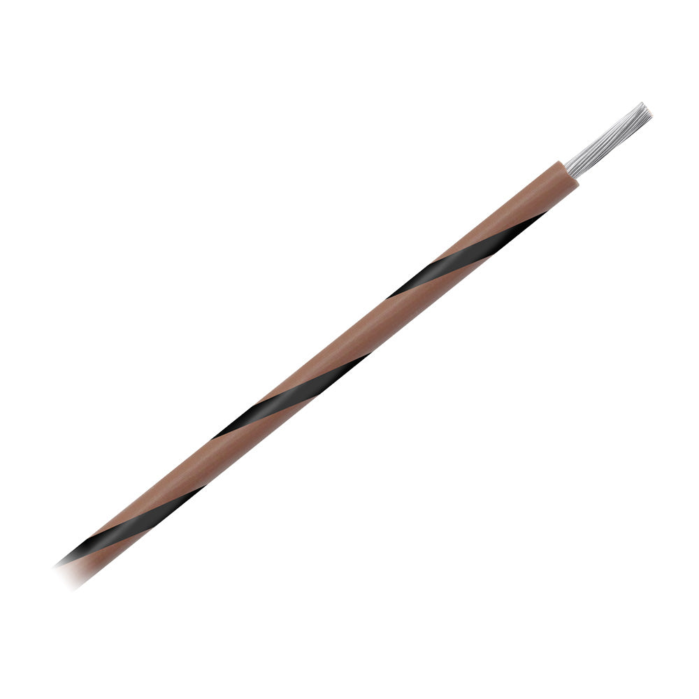 Pacer 14 AWG Gauge Striped Marine Wire 1000 Spool  Brown wBlack Stripe WUL14BR01000 Main image