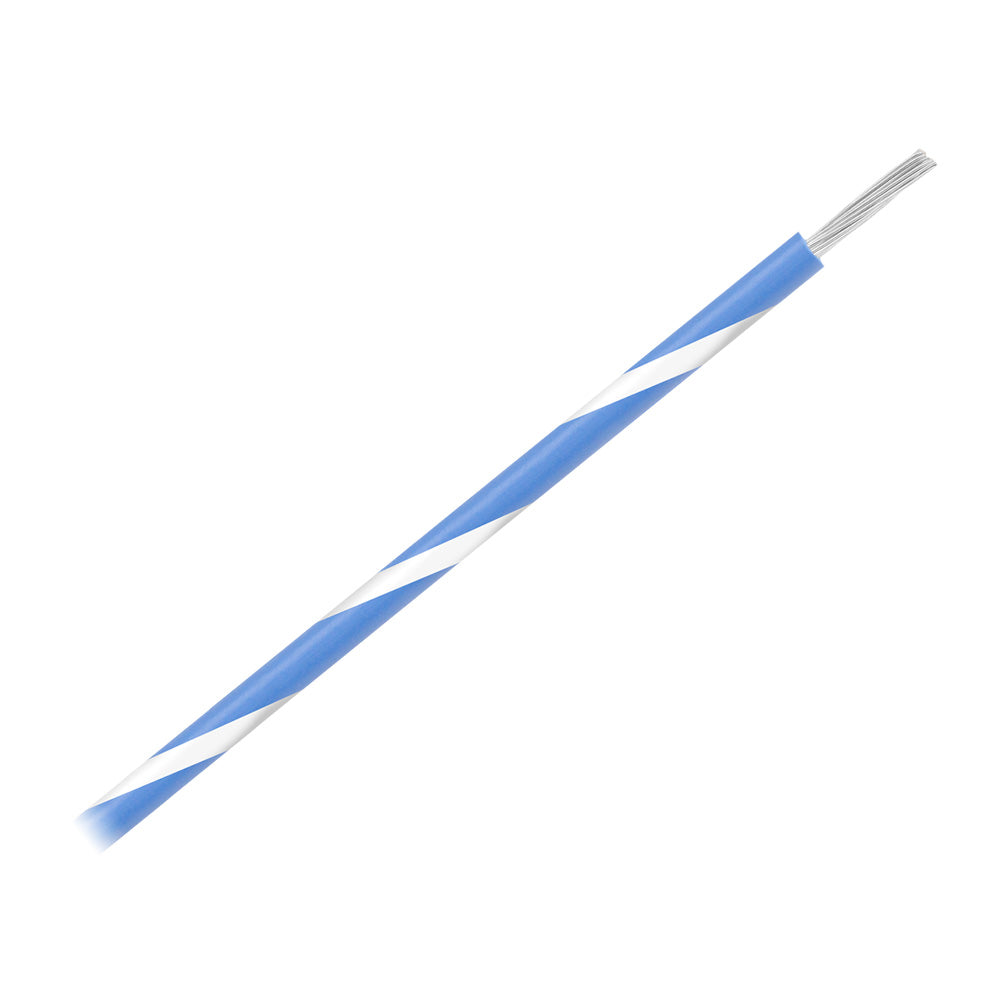 Pacer 16 AWG Gauge Striped Marine Wire 500 Spool  Blue wWhite Stripe WUL16BL9500 Main image