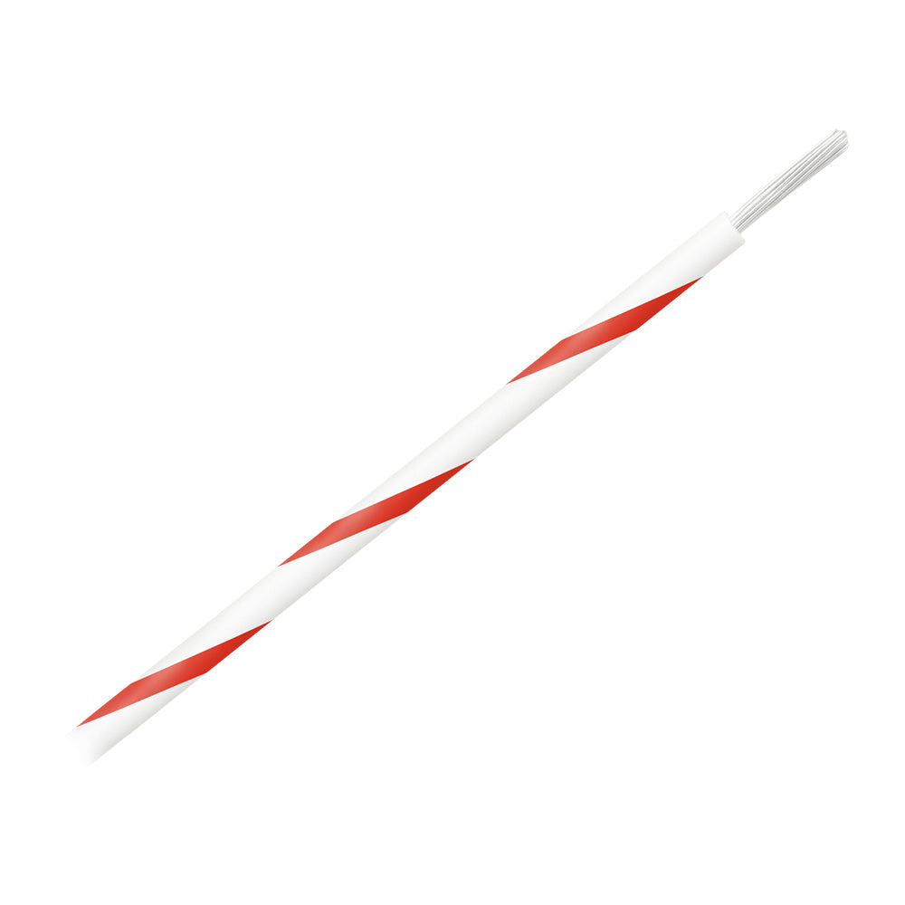 Pacer 16 AWG Gauge Striped Marine Wire 500 Spool  White wRed Stripe WUL16WH2500 Main image
