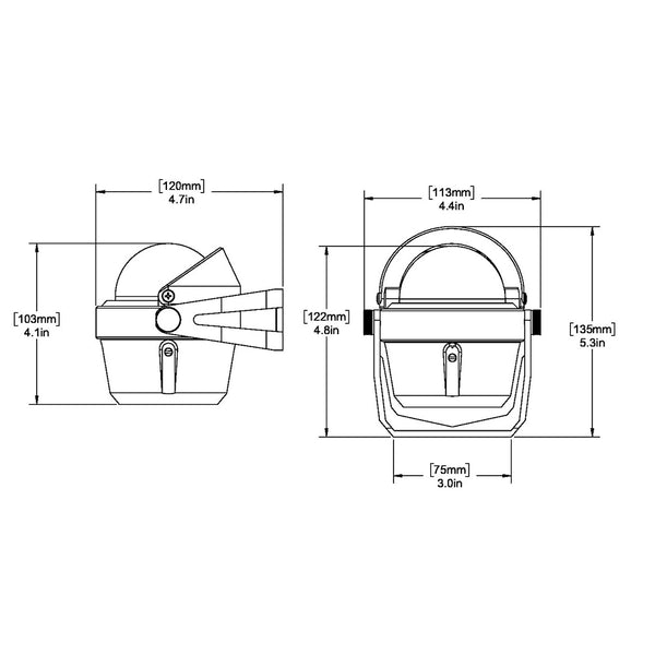 Ritchie B51 Explorer Compass  Bracket Mount  Black B51