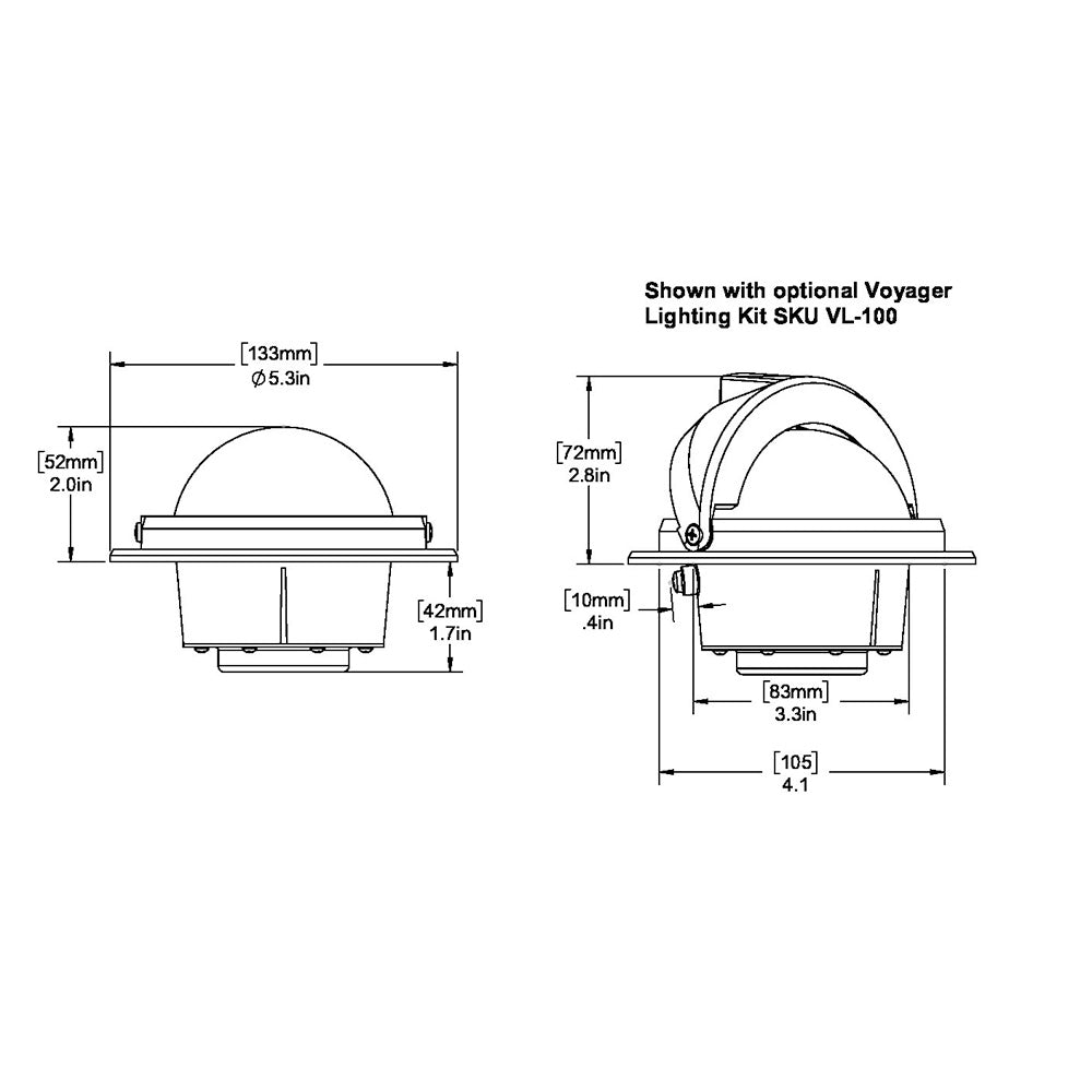 Ritchie RU-90 Voyager Compass - Flush Mount - Black [RU-90] Secondary image