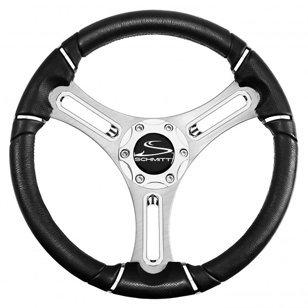 Schmitt Marine Torcello 14 Wheel  04 Series  Polyurethane Wheel wChrome Trim  Cap  Brushed Spokes  34 Tapered Shaft Main image