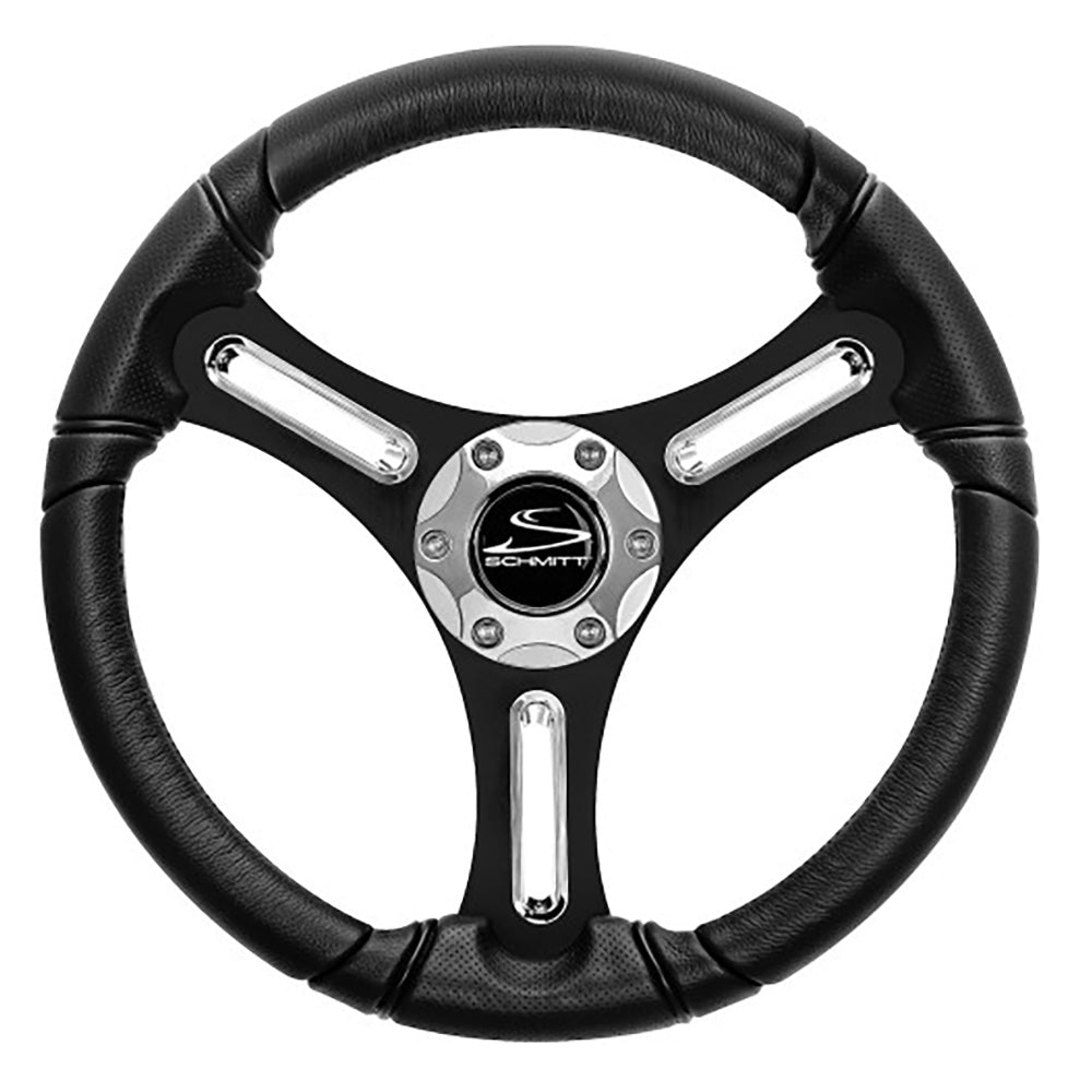 Schmitt Marine Torcello 14 Wheel  03 Series  Polyurethane Wheel wChrome Spoke Inserts  Cap  Black Brushed Spokes  34  Main image