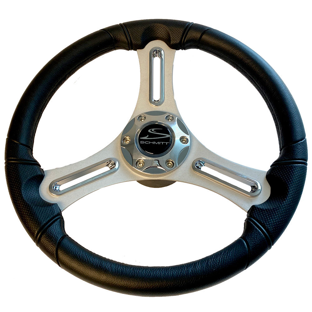 Schmitt Marine Torcello 14 Wheel  03 Series  Polyurethane Wheel wChrome Trim  Cap  Brushed Spokes  34 Tapered Shaft  Main image