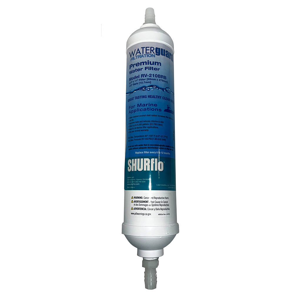 Shurflo by Pentair 11 City Water Entry InLine Filter w14 Barb Fittings RV210BRBA Main image