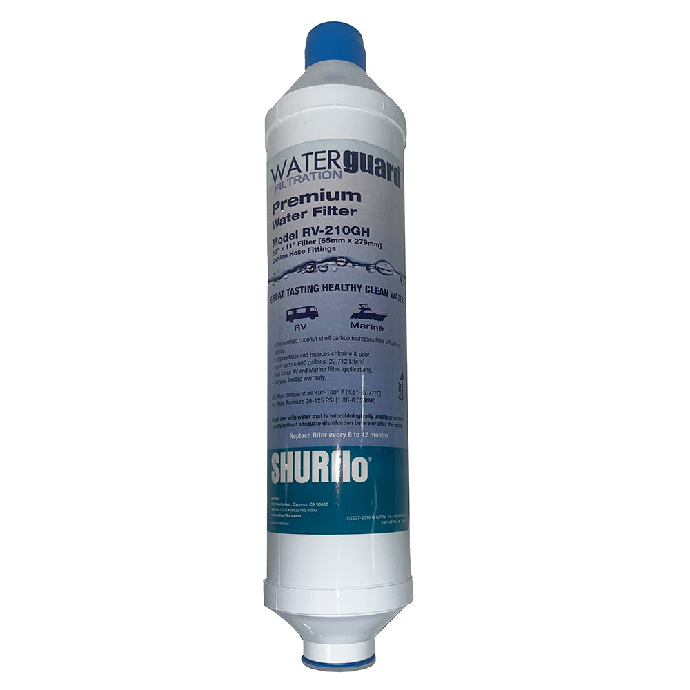 Shurflo by Pentair City Water Entry InLine Filter wGarden Hose Ends RV210GHA Main image
