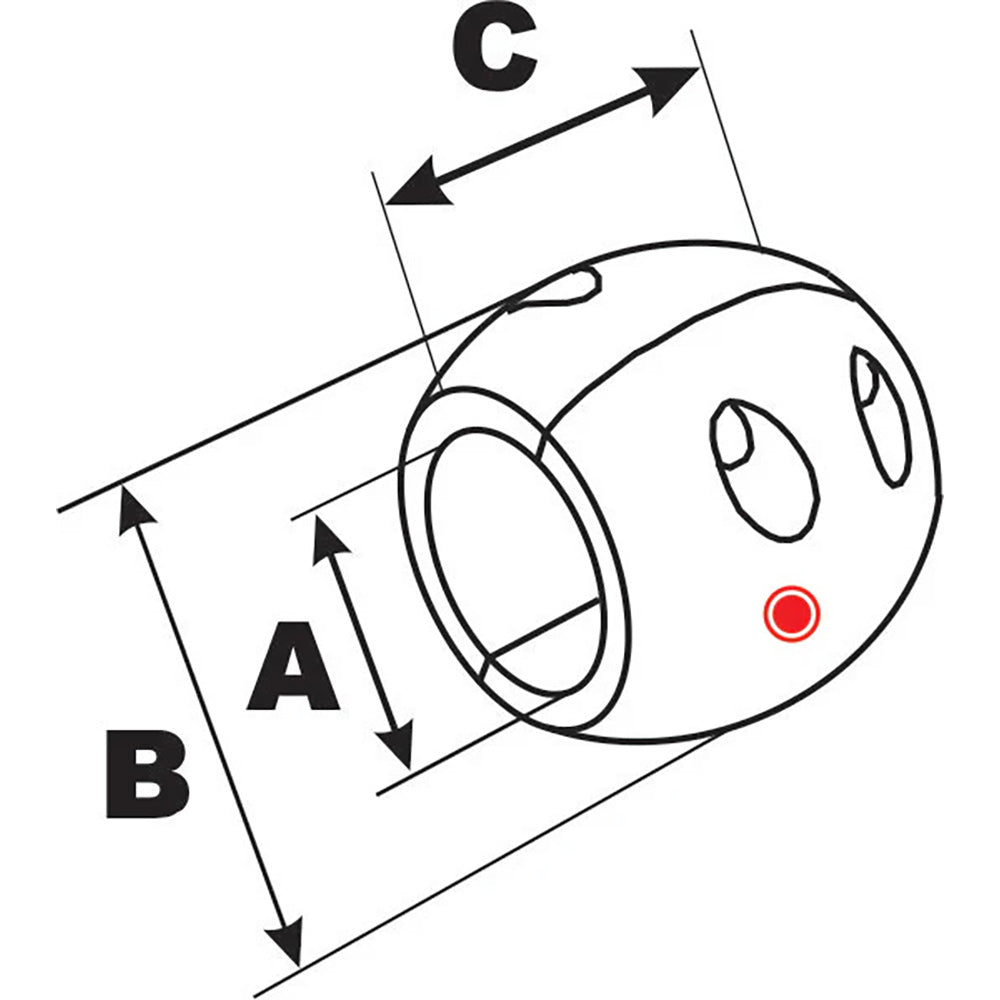 Performance Metals 1-1/4" (Large) Streamlined Shaft Anode - Aluminum [C1250AA] Secondary image