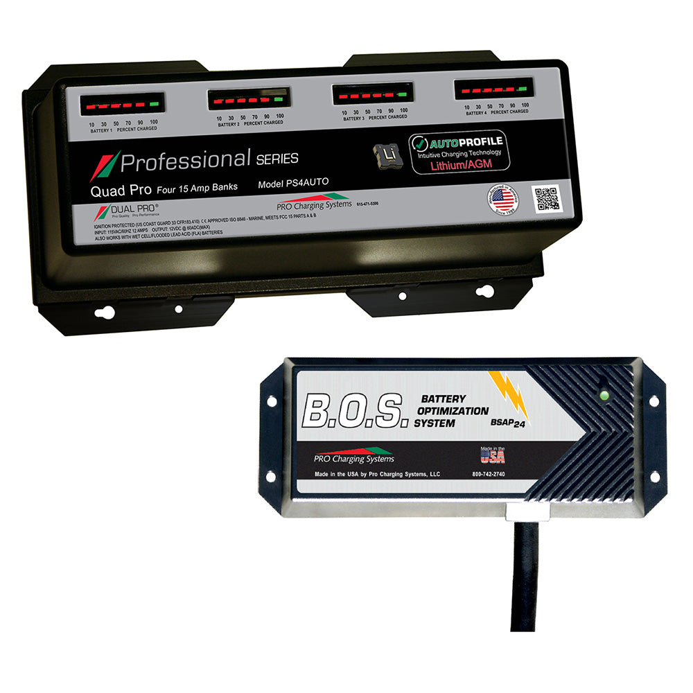 Dual Pro PS4 Auto 4 Bank Battery Charger w2 Bank BOS PS4AUTOBOS12V2 Main image