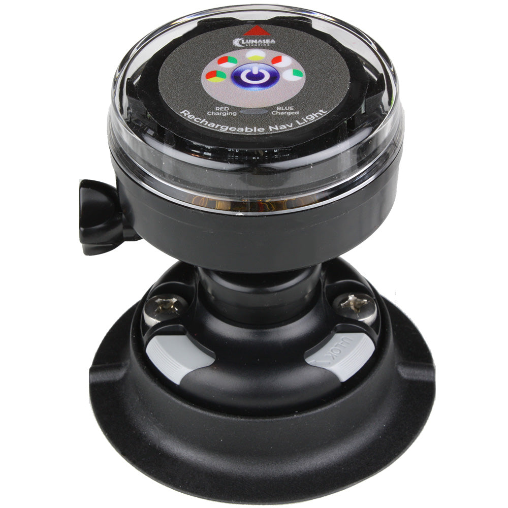 Lunasea Rechargeable TriColor Portable Navigation Light wRailBlaza Quikport Mount  Black LLB72BKUB01 Main image