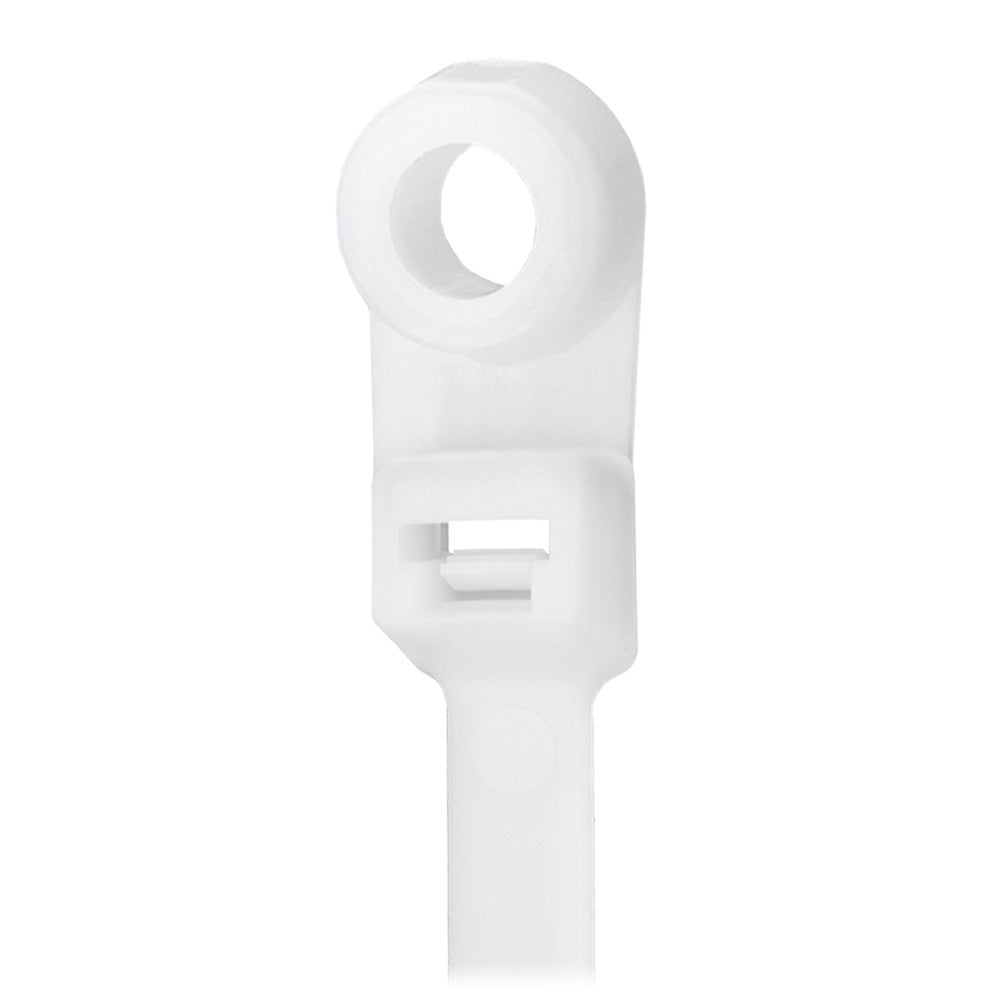 Pacer 8 Cable Tie wMounting Ring  Natural Color  50lb Tensile Strength  2 Bundle Diameter  100 Piece Bag CTMR2S100 Main image
