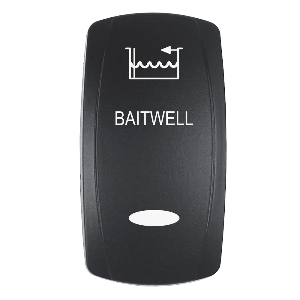 Pacer Actuator  BAITWELL fV Series Contura Switches  Black  Laser Etched TopBottom Light EV2LEBTWL Main image