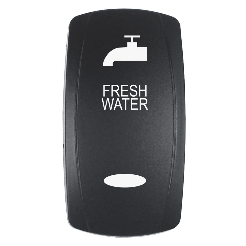 Pacer Actuator  FRESH WATER fV Series Contura Switches  Black  Laser Etched TopBottom Light EV2LEFRSH Main image