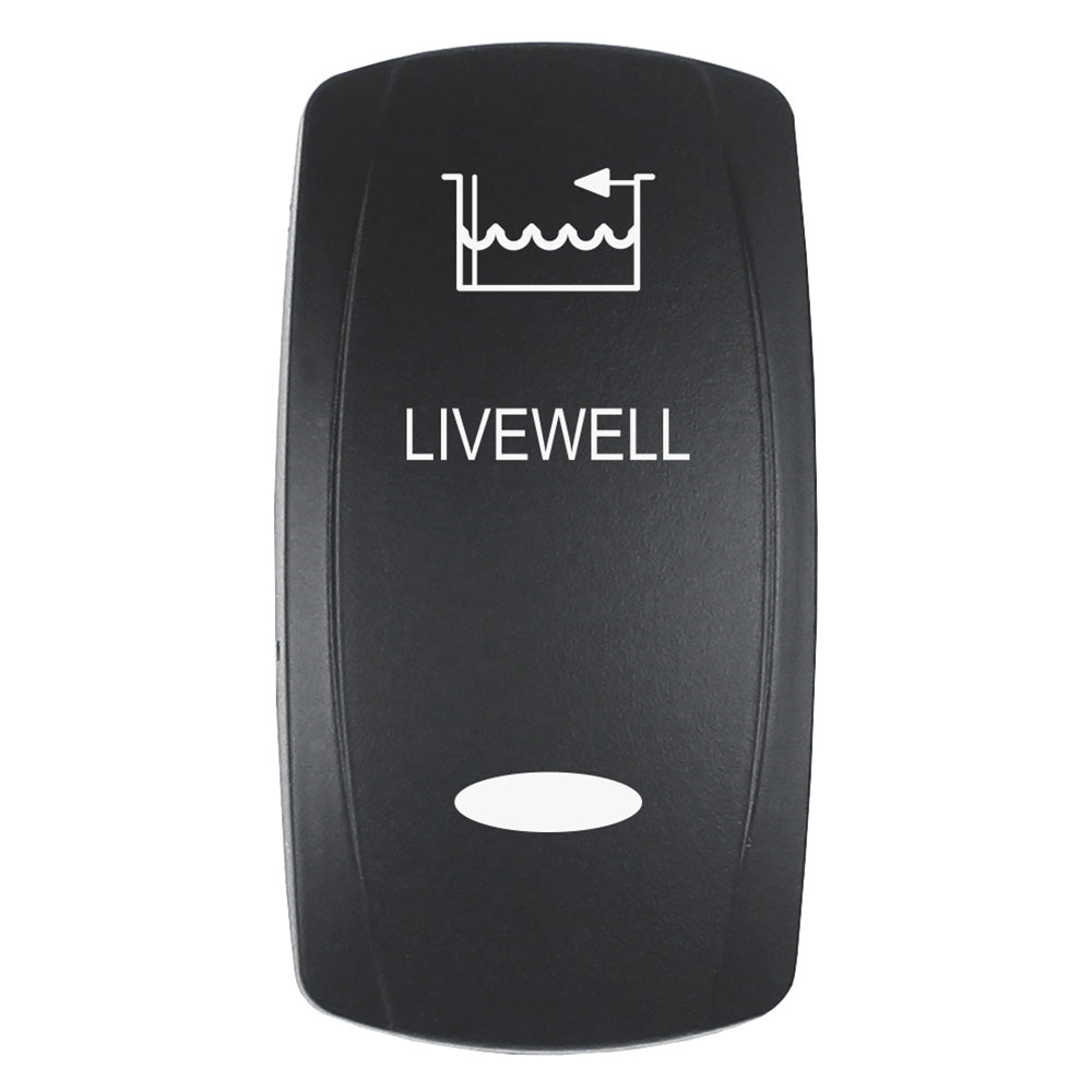 Pacer Actuator  LIVEWELL fV Series Contura Switches  Black  Laser Etched TopBottom Light EV2LELVWL Main image