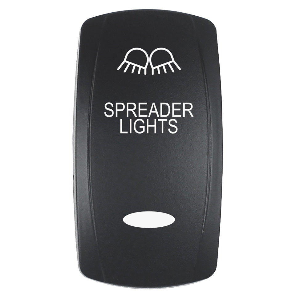 Pacer Actuator  SPREADER LIGHTS fV Series Contura Switches  Black  Laser Etched TopBottom Light EV2LESPDR Main image