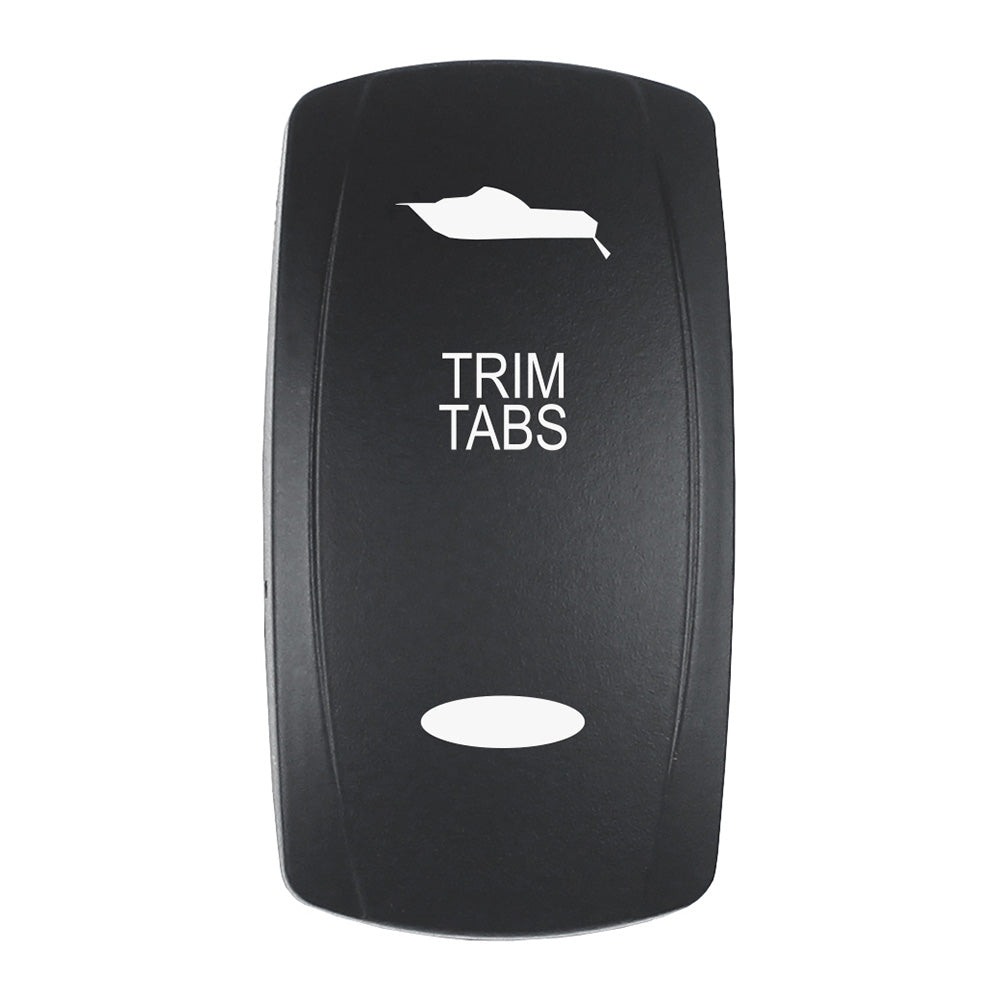 Pacer Actuator  TRIM TABS fV Series Contura Switches  Black  Laser Etched TopBottom Light EV2LETRM Main image