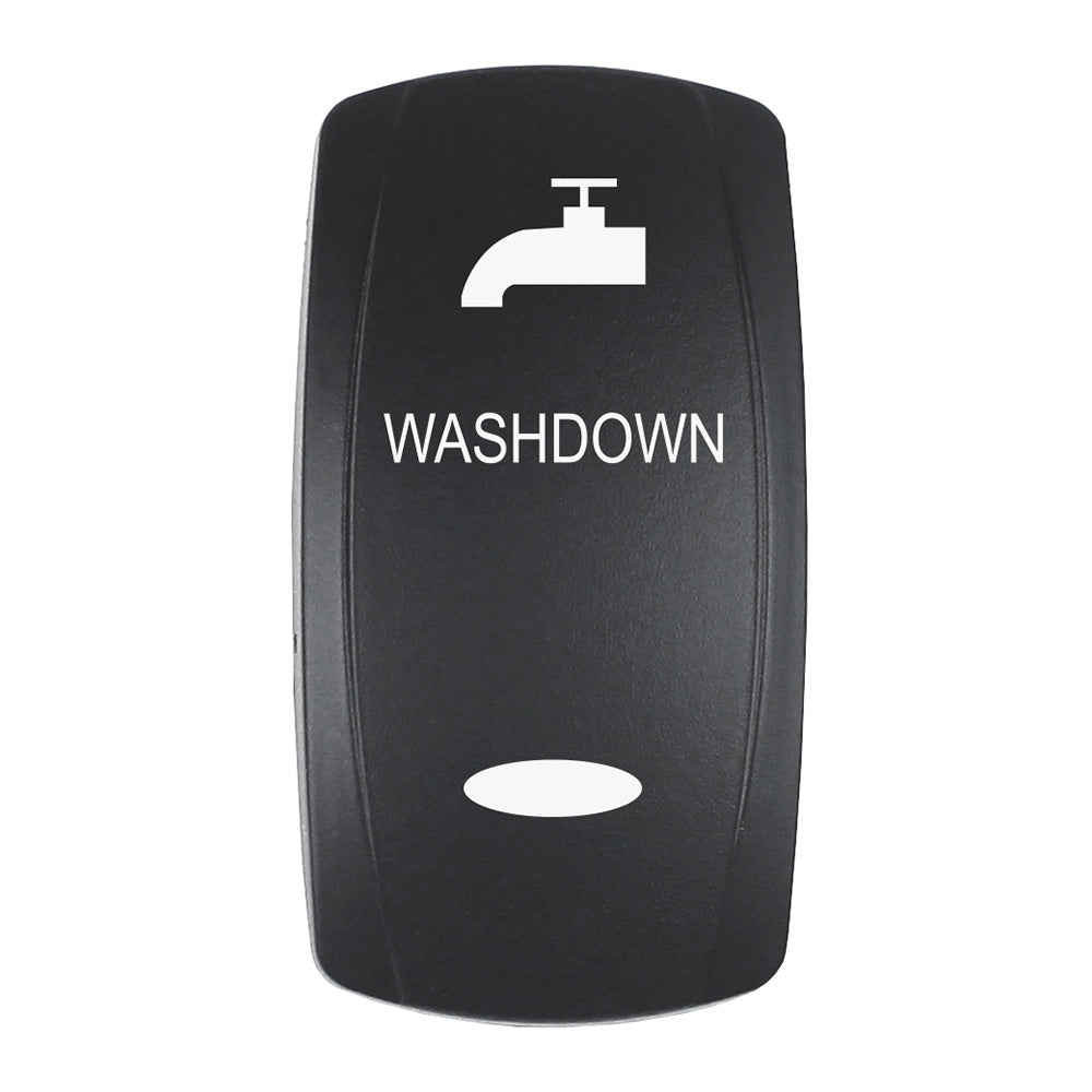 Pacer Actuator  WASHDOWN fV Series Contura Switches  Black  Laser Etched TopBottom Light EV2LEWSHDWN Main image