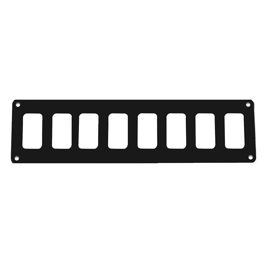 Pacer Switch Panel  8 Switch  1 Row  125 x 275  Black Powder Coated Aluminum PSC81BK Main image