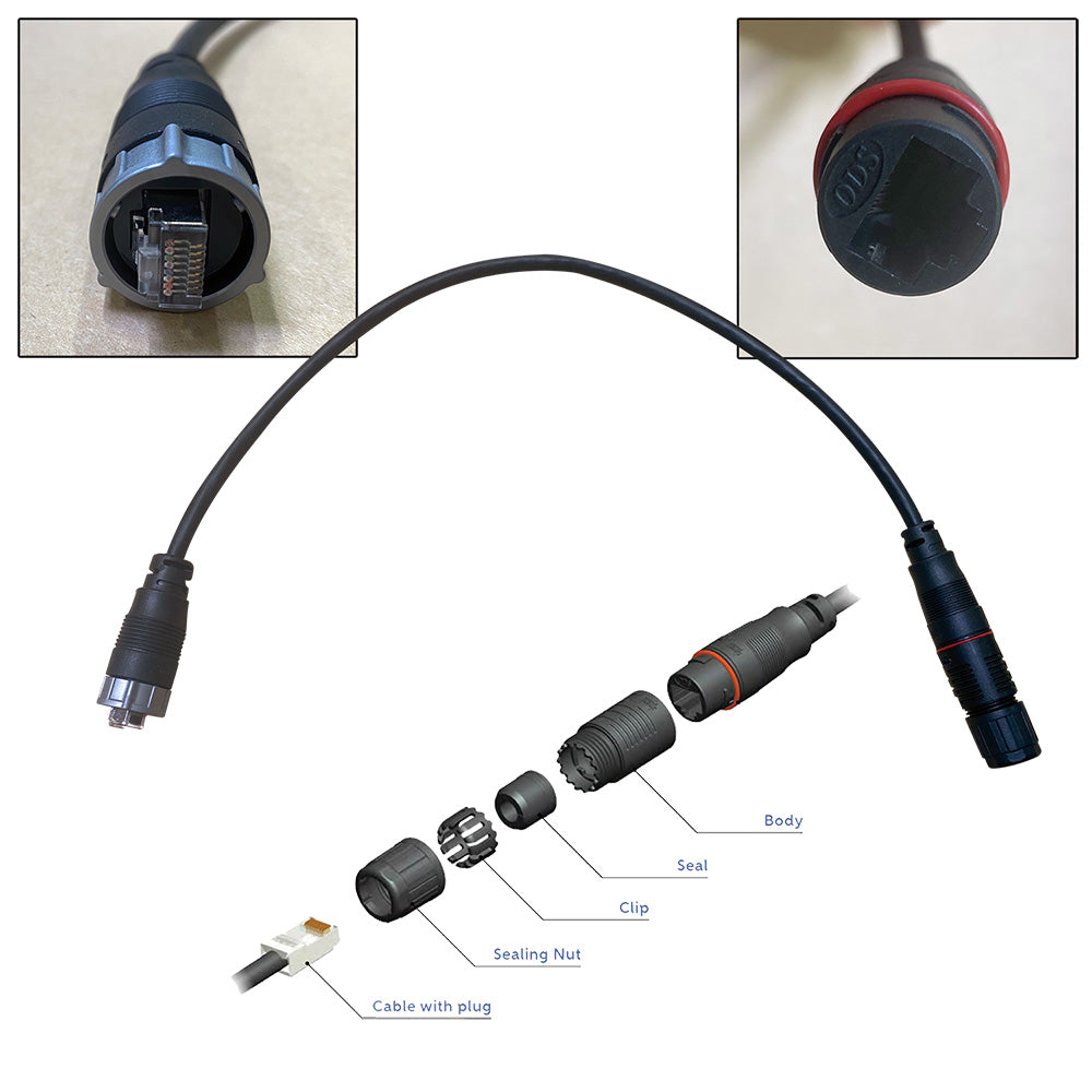 Furuno RJ45 to HUB102 Cable 05M Waterproof RJ45 M to RJ45 Adapter WRJADP05M Main image