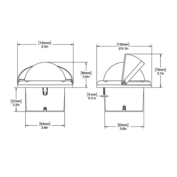 Ritchie HF742W Helmsman Compass  Flush Mount  White HF742W