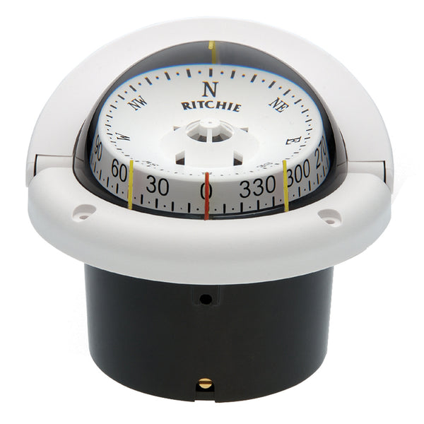 Ritchie HF743W Helmsman Compass  Flush Mount  White HF743W