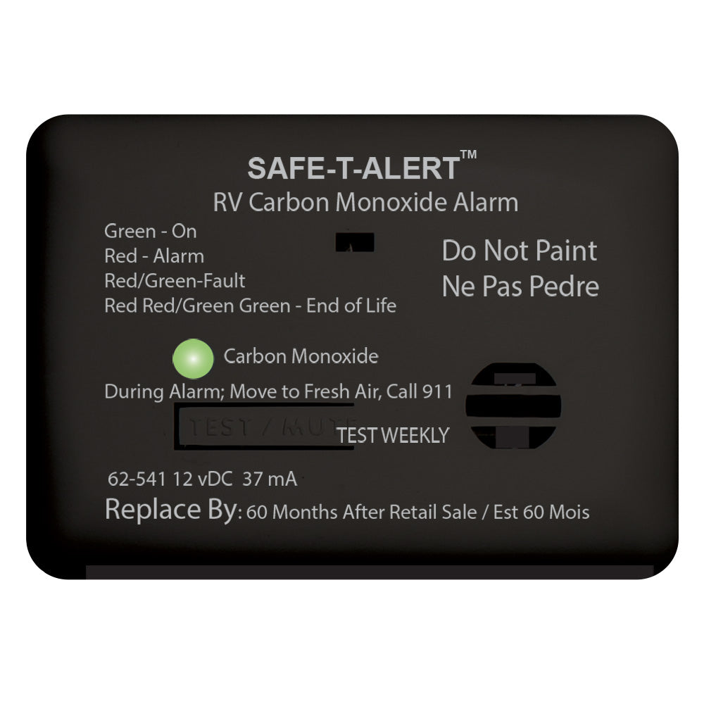 SafeTAlert 62 Series Carbon Monoxide Alarm  12V  RV Surface Mount  Black 62541BL Main image