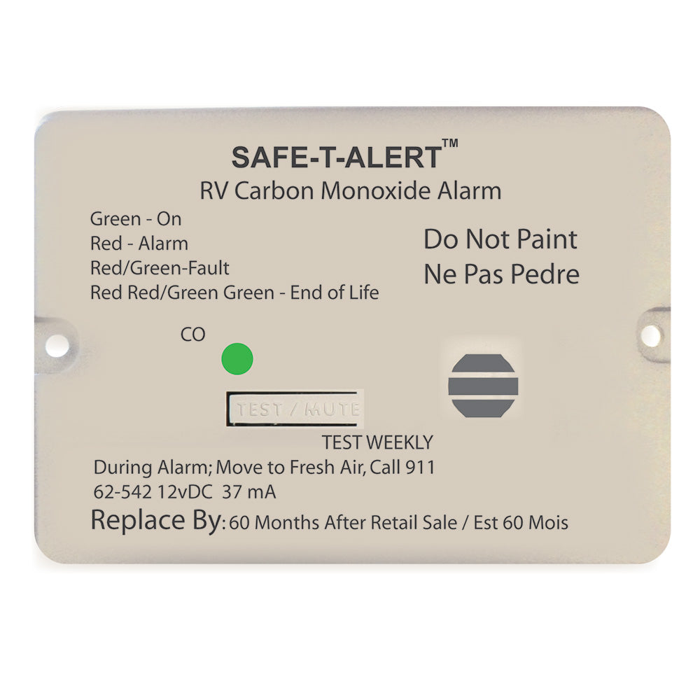 SafeTAlert 62 Series Carbon Monoxide Alarm  12V  RV Flush Mount  White 62542WT Main image